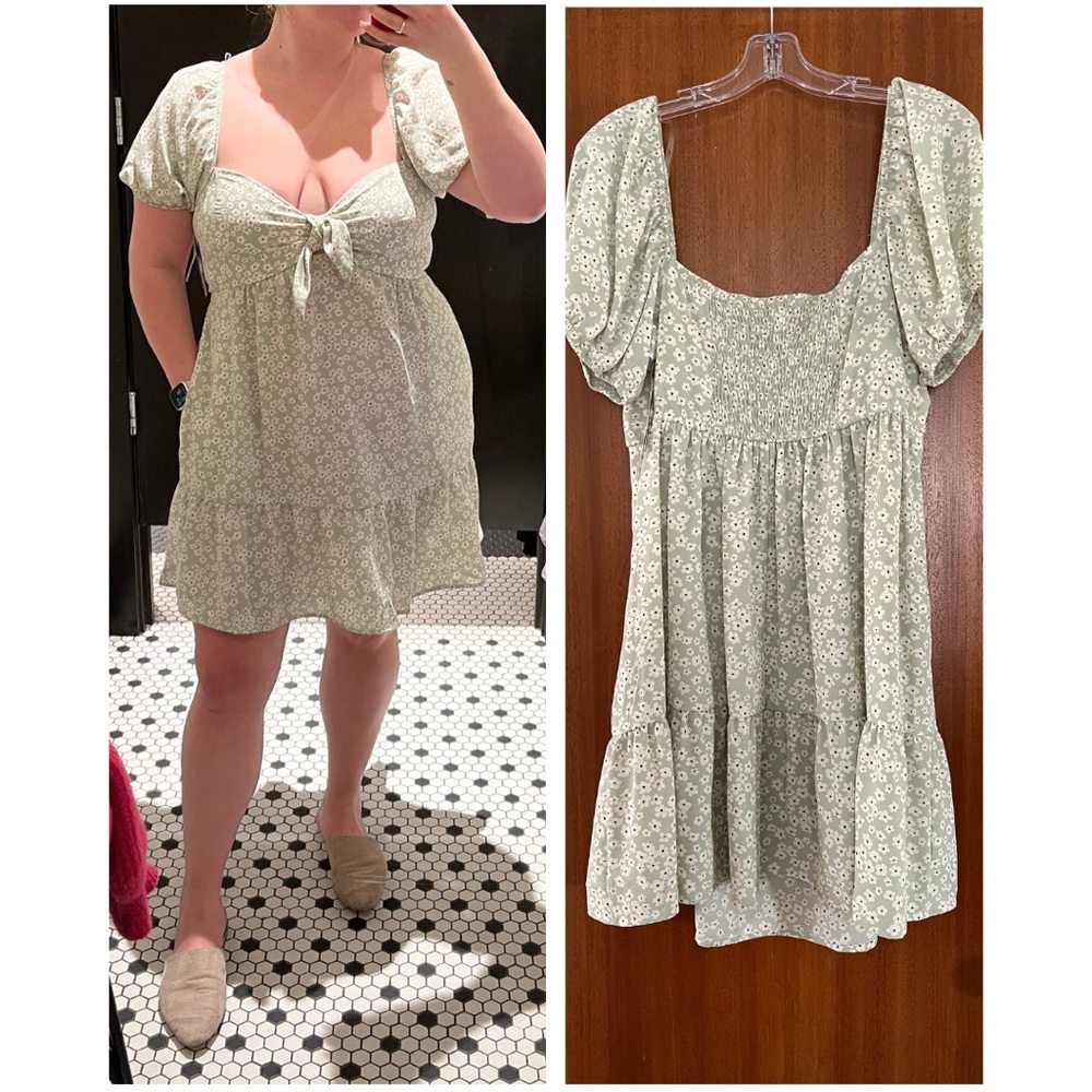 Speechless Green Floral Dress